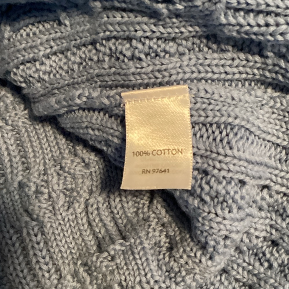 J. Jill Sky Blue Cable Knit Cardigan Size Medium - Picture 3 of 5